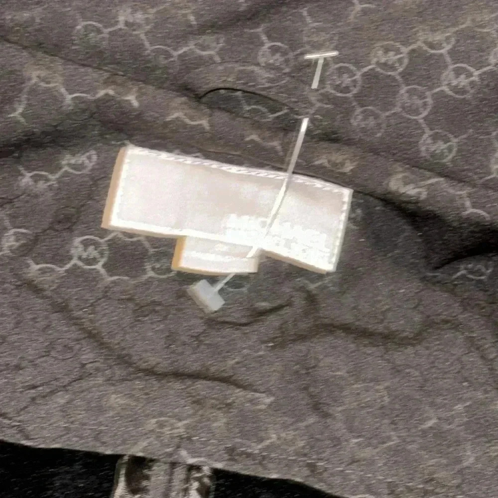 NWT $280 Michael Kors Designer Blk Signature Coat Trench Water Resistant Woven - Picture 12 of 16